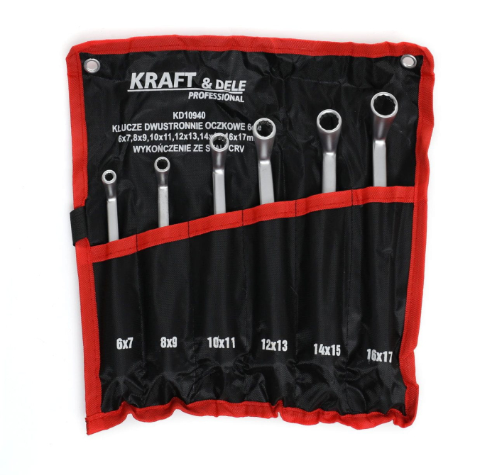 Set 6 chei inelare cu cot 6-17mm 6bucati piese crom-vanadiu CrV (KD10940) [6]