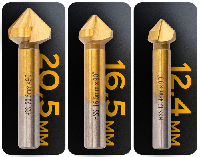 Set 6 freze zencuitoare conice HSS 90 grade 6.3-20.5mm PM1457 (PM-ZPM-6T) [13]