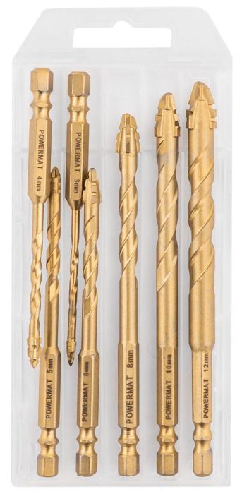 Set 7 burghie pentru sticla si gresie cu varf in cruce HEX 3-12mm PM1462 (PM-ZWSC-7T) [3]