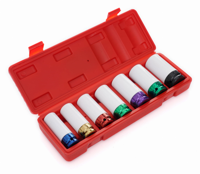 Set 7 tubulare lungi impact jante aliaj cu protectie cauciuc 17-27mm (KD11752) [8]