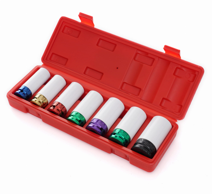 Set 7 tubulare lungi impact jante aliaj cu protectie cauciuc 17-27mm (KD11752) [3]