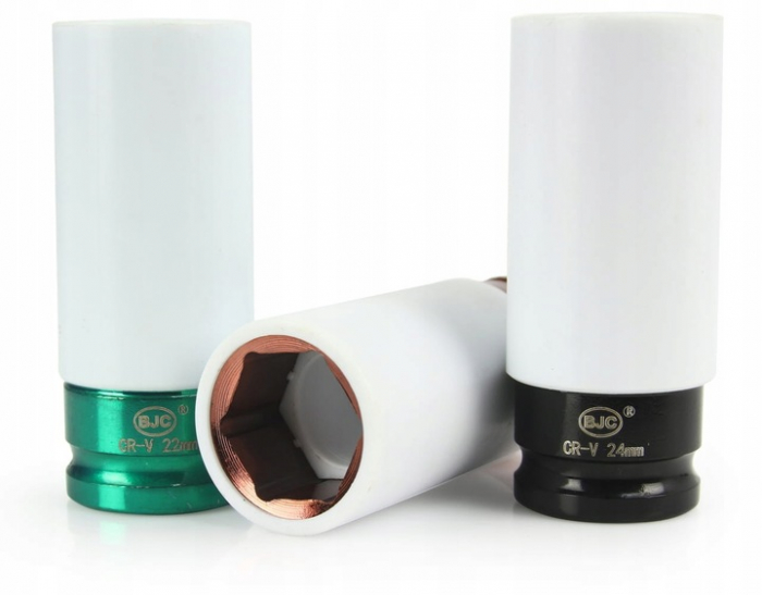 Set 7 tubulare lungi impact jante aliaj cu protectie cauciuc 17-27mm (M58269) [4]