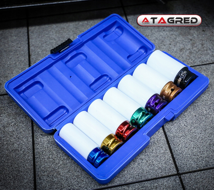 Set 7 tubulare lungi impact jante aliaj cu protectie cauciuc 17-27mm (TA1252) [5]