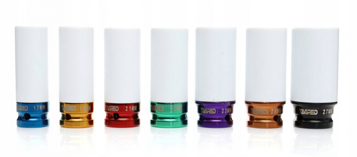 Set 7 tubulare lungi impact jante aliaj cu protectie cauciuc 17-27mm (TA1252) [3]