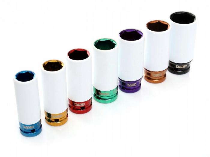 Set 7 tubulare lungi impact jante aliaj cu protectie cauciuc 17-27mm (TA1252) [4]