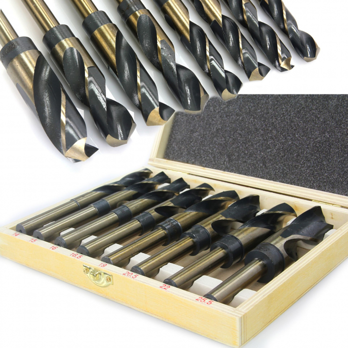 Set 8 burghie cobalt HSS 14-25.5mm pentru metal (M22302) [1]
