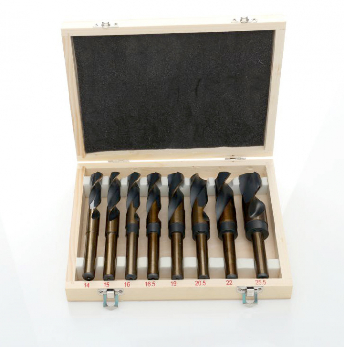 Set 8 burghie cobalt HSS 14-25.5mm pentru metal (TA1085) [7]