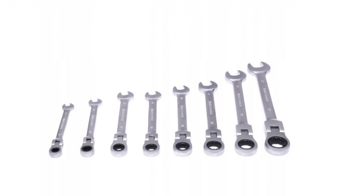 Set 8 chei cu clichet articulate 8-22mm 8bucati piese cap flexibil Cr-V (KD11302) [8]