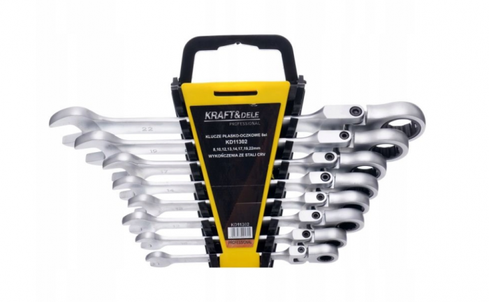 Set 8 chei cu clichet articulate 8-22mm 8bucati piese cap flexibil Cr-V (KD11302) [4]