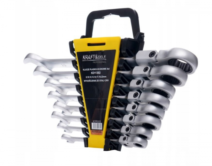 Set 8 chei cu clichet articulate 8-22mm 8bucati piese cap flexibil Cr-V (KD11302) [6]