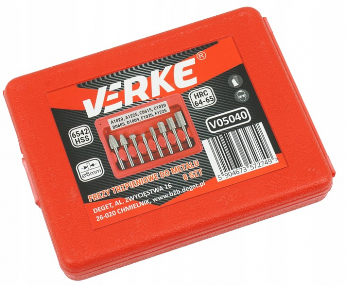 Set 8 freze HSS 6mm pentru metal (V05040) [5]