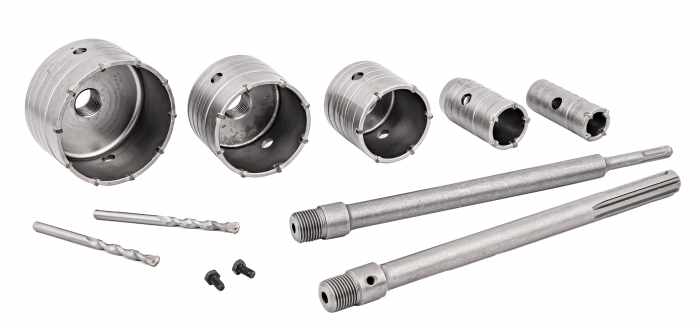 Set 9 carote cu vidie pentru beton 10-100mm cu adaptor SDS+ SDS Max (S10329) [2]