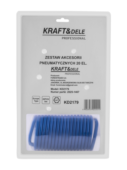Set accesorii pneumatice 1/4" 20 piese pentru aer comprimat (KD2179) [6]