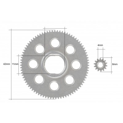Set angrenaj si roti dintate de rezerva pentru drujba cu acumulator (ALCD2B) [2]