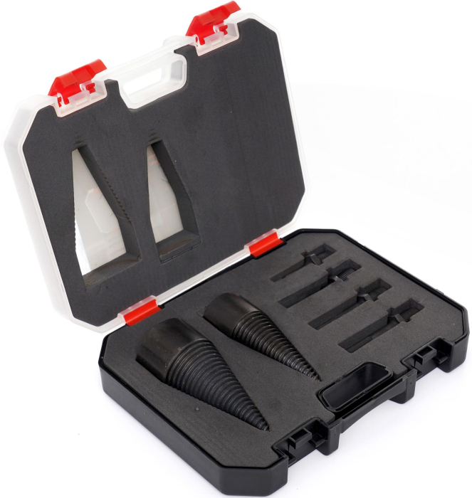 Set 2 burghie con despicator 32mm 42mm lemn pentru bormasina cu impact percutie + 3 adaptoare (KD11248) [2]