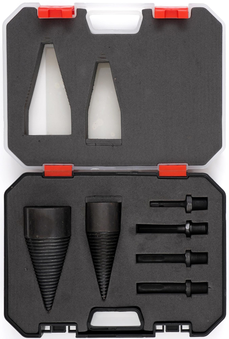 Set 2 burghie con despicator 32mm 42mm lemn pentru bormasina cu impact percutie + 3 adaptoare (KD11248) [4]