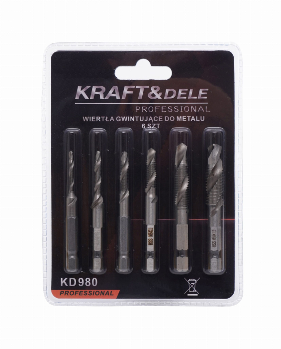 Set burghie pentru filetare M3-M10 (KD980) [8]