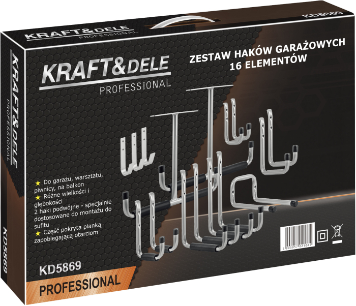 Set carlige pentru garaj si atelier, 16 piese (KD5869) [15]