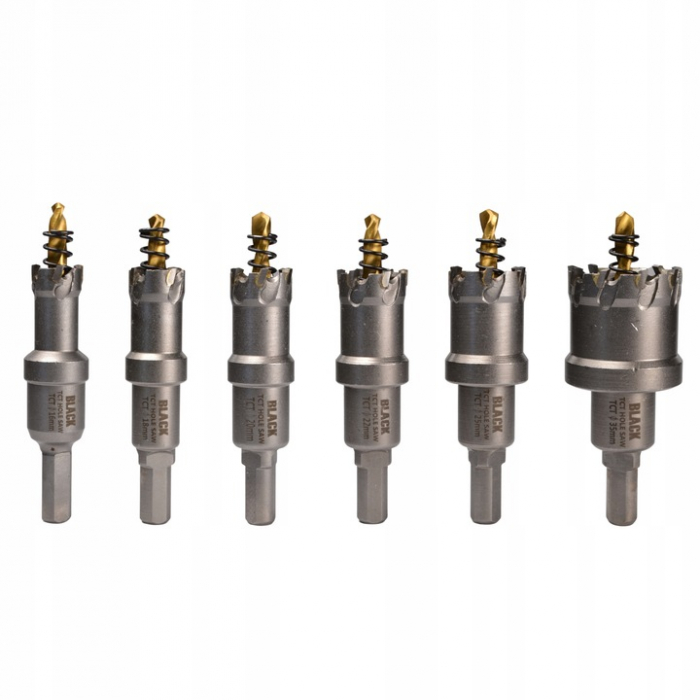 Set carote 16-35mm cu vidia pentru metal burghie din titan 6piese (21207) [2]