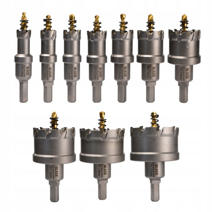 Set carote 16-53mm cu vidia pentru metal burghie din titan 10piese (21209) [4]