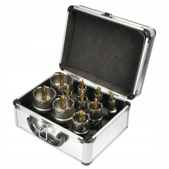 Set carote 16-53mm cu vidia pentru metal burghie din titan 10piese (21209) [5]