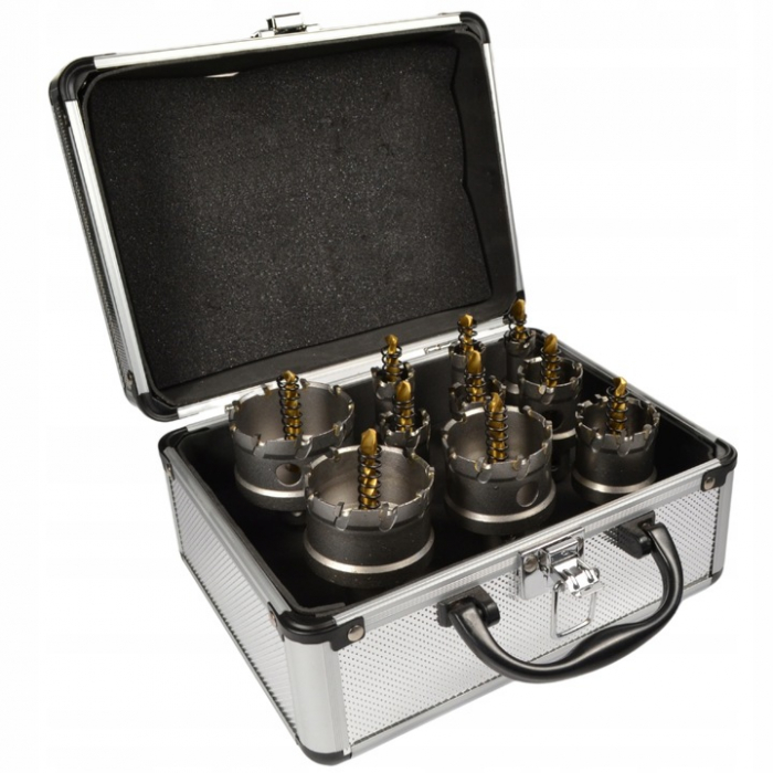 Set carote 16-53mm cu vidia pentru metal burghie din titan 10piese (21209) [7]