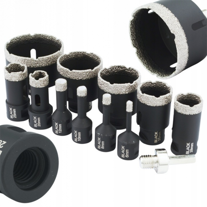 Set carote 6-68mm cu vidia pentru metal burghie din titan 11piese (21210) [3]