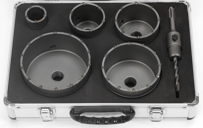 Set carote 6 piese cu vidie pentru beton 40-120mm cu adaptor SDS+ (M22582) [2]
