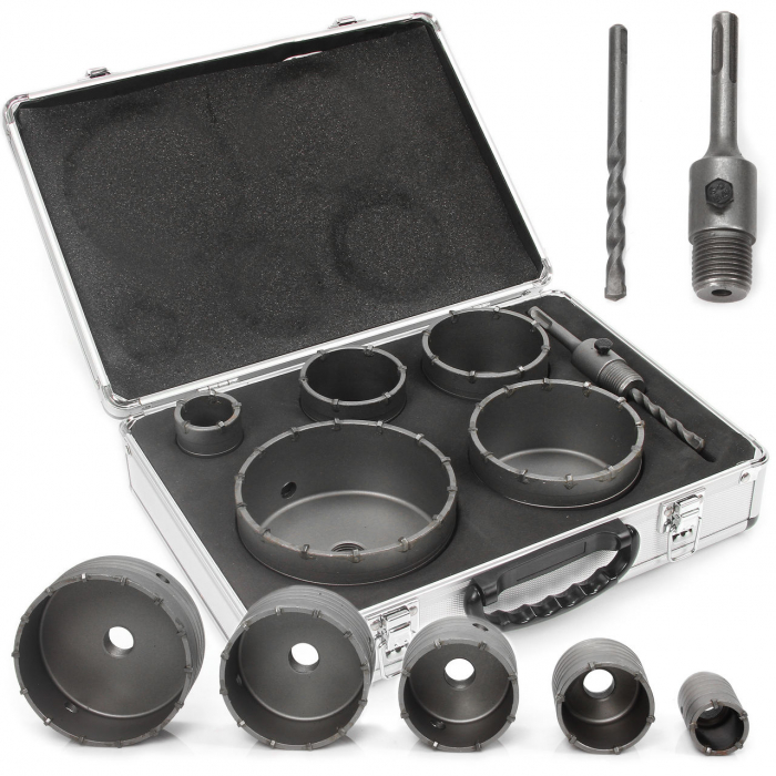 Set carote 6 piese cu vidie pentru beton 40-120mm cu adaptor SDS+ (M22582) [1]