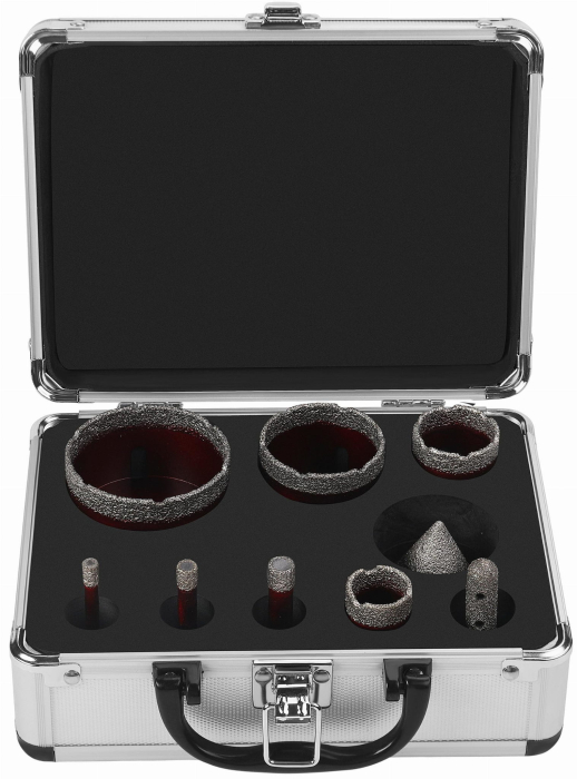 Set carote diamantate piatra gresie faianta beton 6-65mm M14 10piese (KD12642) [3]