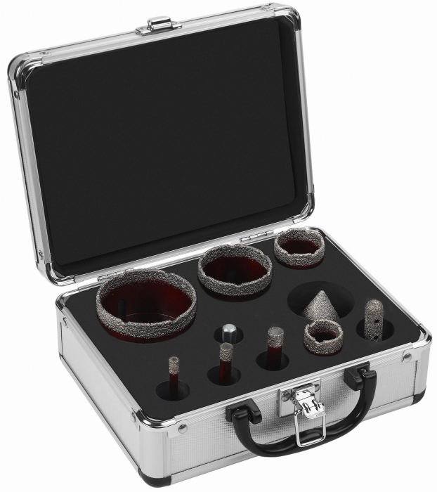 Set carote diamantate piatra gresie faianta beton 6-65mm M14 10piese (KD12642) [2]