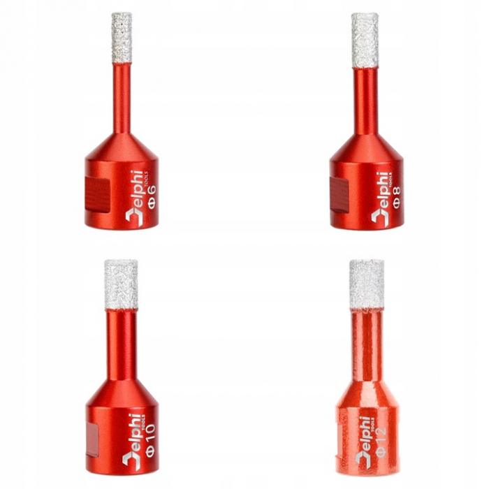 Set carote diamantate piatra gresie faianta beton 6-68mm HEX M14 10piese (CAR668M14-6) [4]