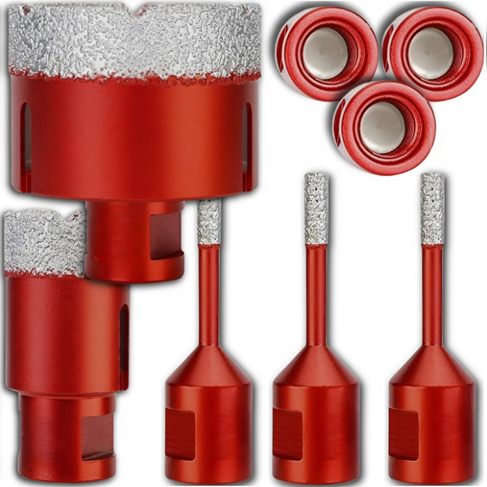 Set carote diamantate piatra gresie faianta beton 6-68mm HEX M14 6piese (CAR668M14-12) [1]
