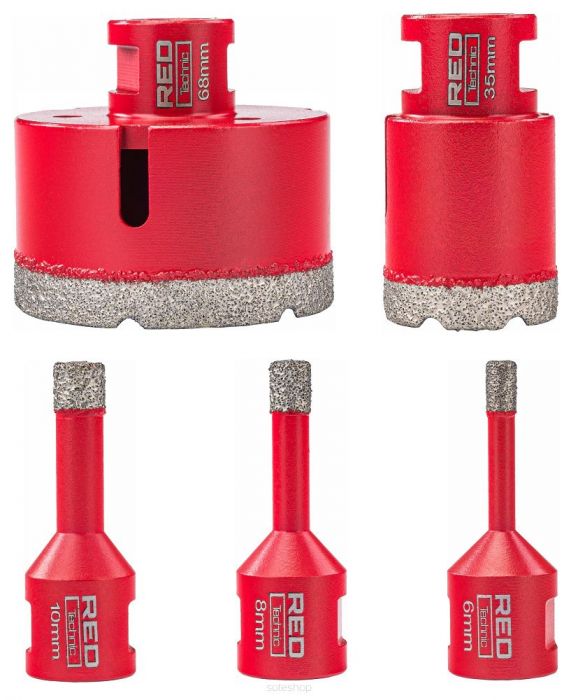 Set carote diamantate piatra gresie faianta beton 6-68mm HEX M14 6piese (RTZOD0045) [13]