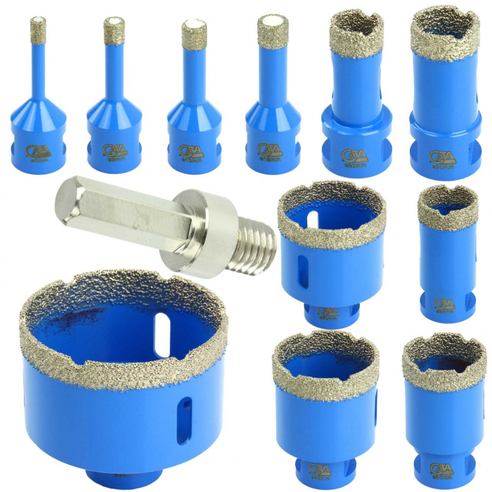 Set carote diamantate piatra gresie faianta beton 6-68mm M14 11piese (M22598) [4]