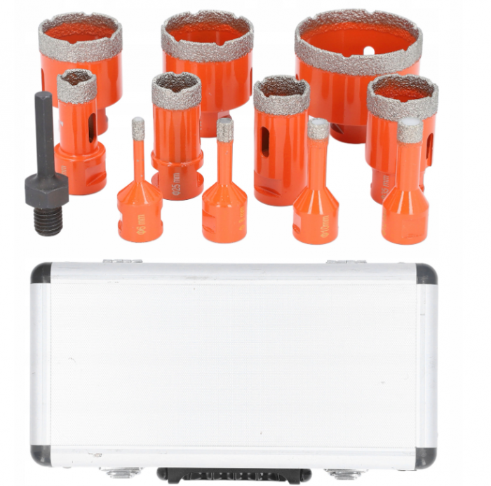 Set carote diamantate piatra gresie faianta beton 6-68mm M14 12piese (CAR668M14-1) [2]