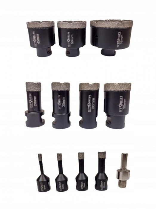 Set carote diamantate piatra gresie faianta beton 6-68mm M14 12piese (FT11DH) [5]