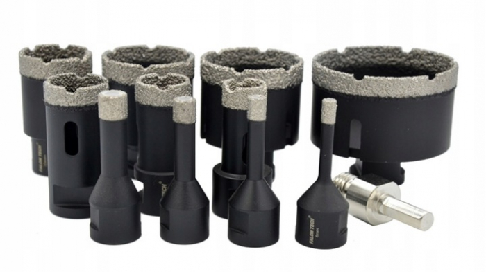 Set carote diamantate piatra gresie faianta beton 6-68mm M14 12piese (FT11DH) [1]