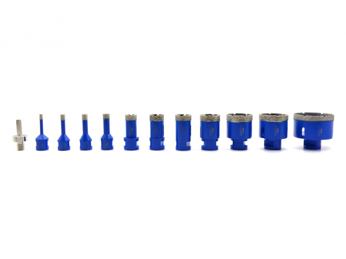Set carote diamantate piatra gresie faianta beton 6-68mm M14 12piese (G65101) [2]