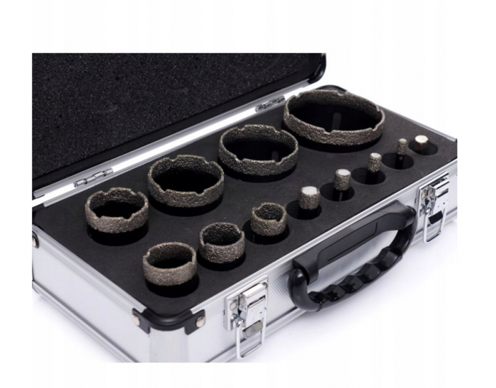 Set carote diamantate piatra gresie faianta beton 6-68mm M14 12piese (KD11227) [3]