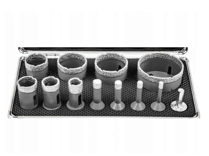 Set carote diamantate piatra gresie faianta beton 6-68mm M14 12piese (KD11227) [11]