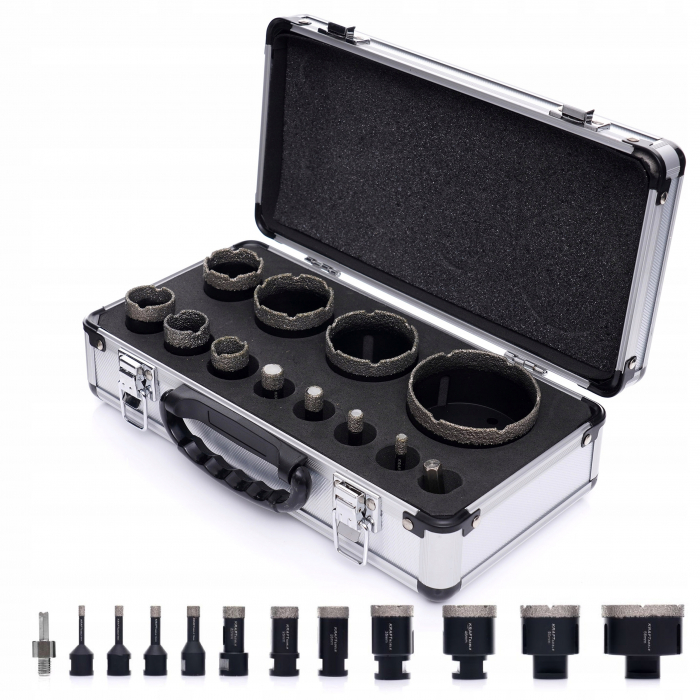 Set carote diamantate piatra gresie faianta beton 6-68mm M14 12piese (S12202) [1]