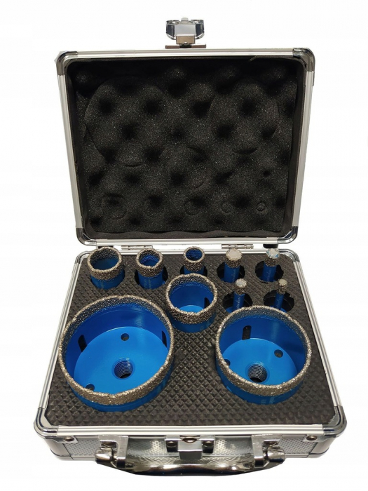 Set carote diamantate piatra gresie faianta beton 6-68mm M14 12piese (T010021) [3]
