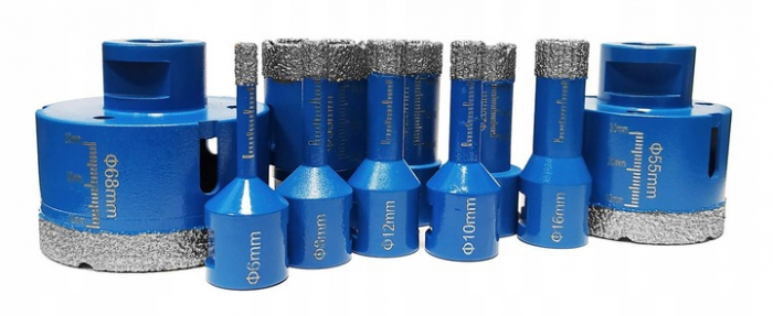 Set carote diamantate piatra gresie faianta beton 6-68mm M14 12piese (T010021) [2]