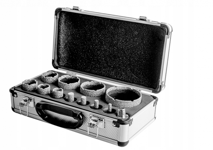 Set carote diamantate piatra gresie faianta beton 6-68mm M14 12piese (VR-2899) [1]