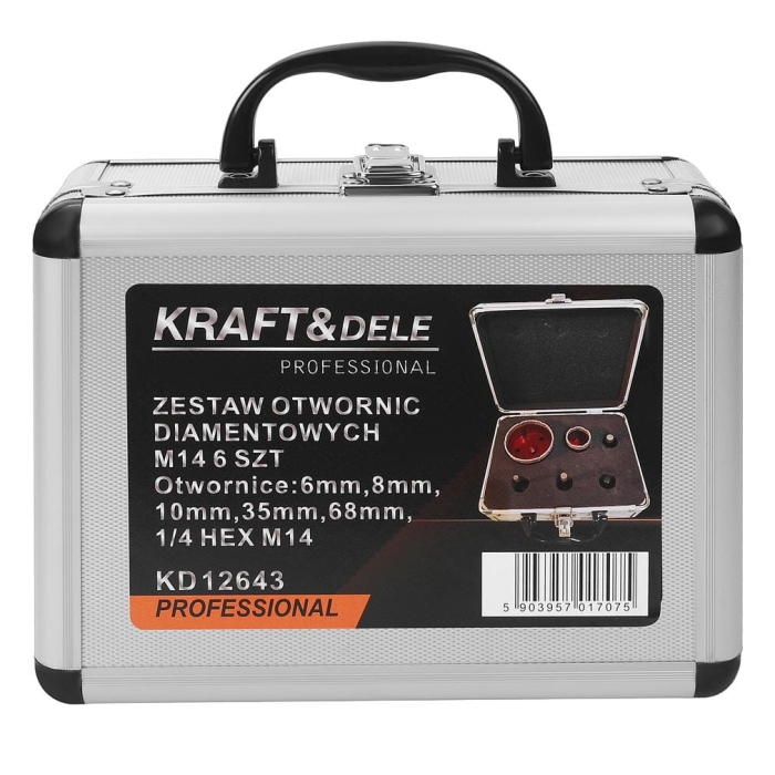 Set carote diamantate piatra gresie faianta beton 6-68mm M14 6piese (KD12643) [7]