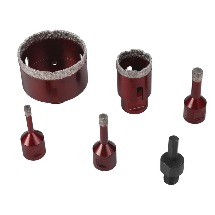 Set carote diamantate piatra gresie faianta beton 6-68mm M14 6piese (KD12643) [5]