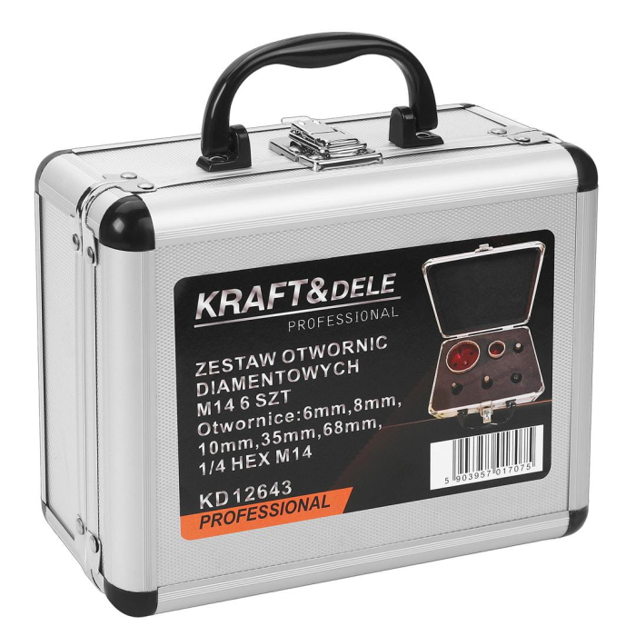 Set carote diamantate piatra gresie faianta beton 6-68mm M14 6piese (KD12643) [10]