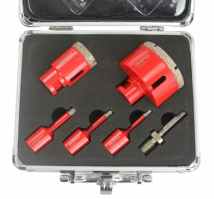 Set carote diamantate piatra gresie faianta beton 6-68mm M14 6piese (M22595) [2]