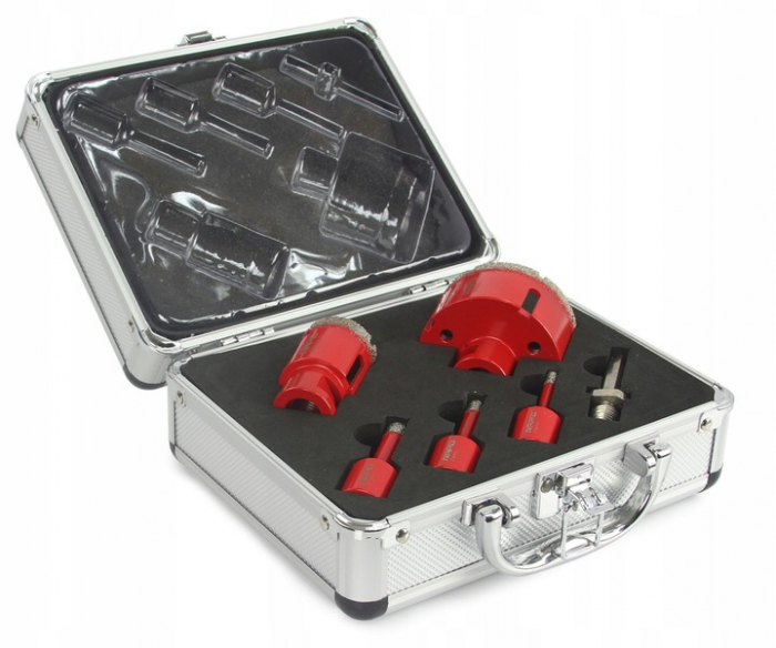Set carote diamantate piatra gresie faianta beton 6-68mm M14 6piese (M22595) [3]